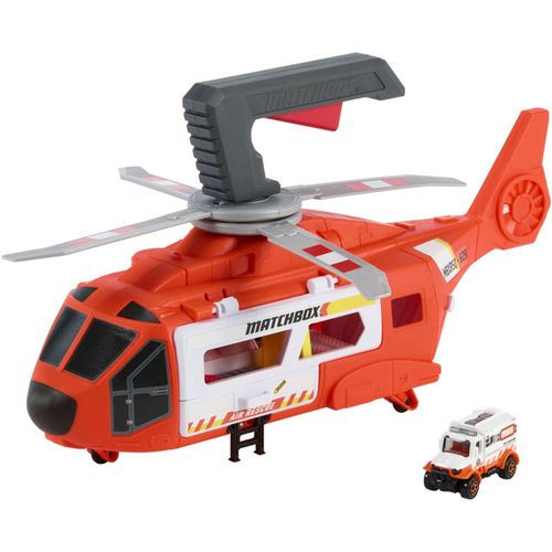 Spielzeug-Hubschrauber MATCHBOX "Action Drivers Rettungshubschrauber", bunt, Spielzeugfahrzeuge, Kinder, Kunststoff, mit Die-Cast-Spielzeugrettungswagen