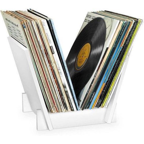 Plattenhalter - V-vormig Musikbox - Musik Aufnehmen - 41.3 cm Höhe - Weiß