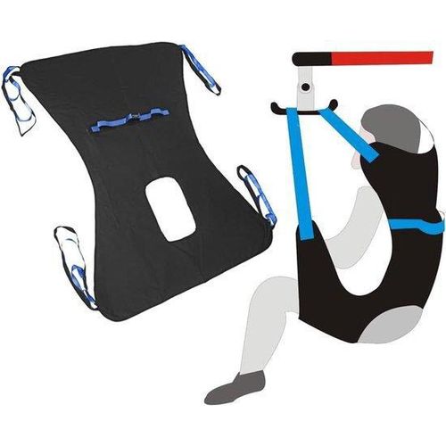 Patiententransportbänderwerkzeug mit Griff - Sicherer Patiententransport - 128,5 x 95 cm - Schwarzes Transportband