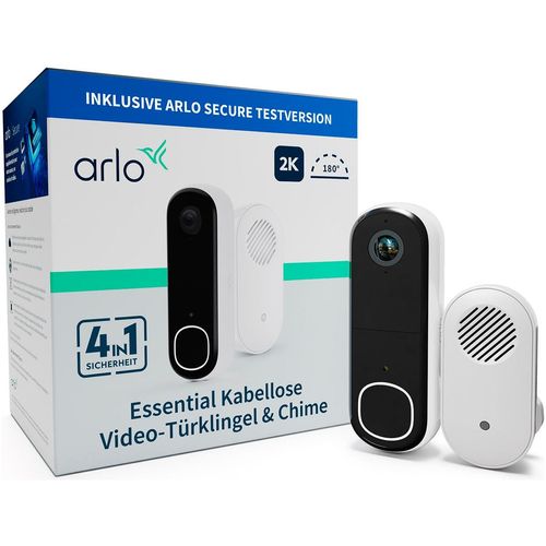 ARLO Smart Home Kamera "ESSENTIAL 2 Video Doorbell 2K With Chime V2", weiß, B:4,7cm H:14,3cm T:3,4cm, Überwachungskameras