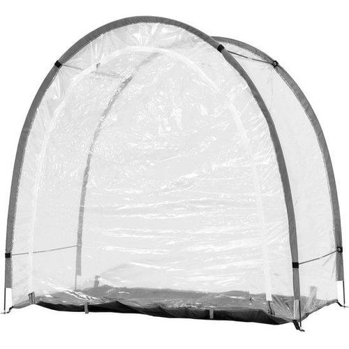 Wetterfestes Balkonzelt mit UV-Abbau, dunkel, Maße L 186 x B 84 x H 175 cm.