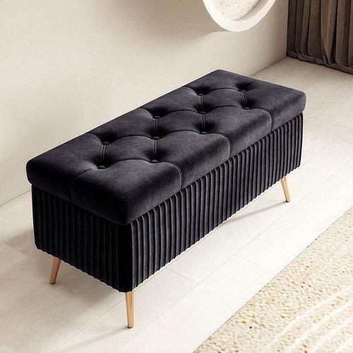 Sofabank - Beistellbank - Wohnfläche - Hauseingang - Oberflächendesign - Breite 100cm - Sitztischlerfarbe Schwarz