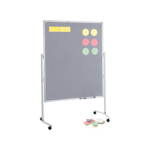 MAUL Moderationstafel Pro, Textil/Textil grau + Moderationskarten-Set mit 360 Karten und 200 Pin-Nadeln