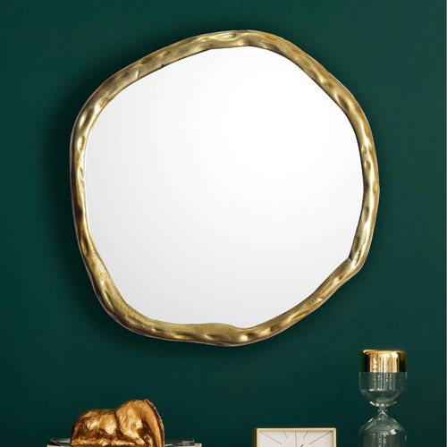 Wandspiegel Asymmetrisch Metall Gold 60x60 cm Modern
