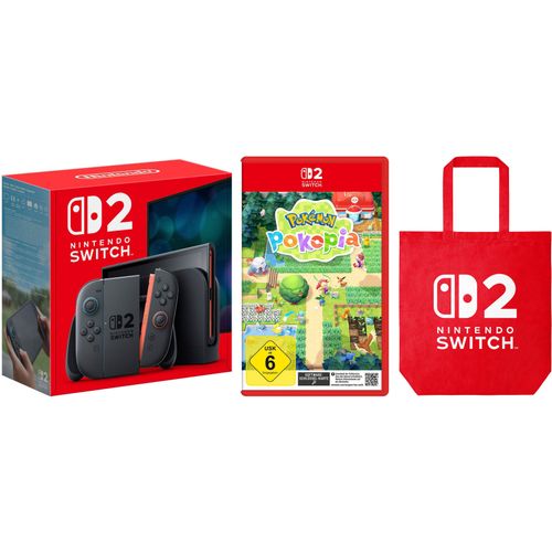 NINTENDO SWITCH 2 Konsolen-Set "Switch 2 + Pokémon Pokopia", schwarz, B:27,2cm H:16,6cm T:1,39cm, Spielekonsolen, gratis Nintendo-Tasche, Topseller