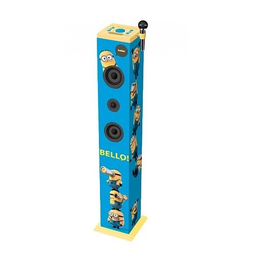 Lexibook K8050DES Tower Karaoke Minions Bluetooth-Lautsprecher, 40 Watt RMS pro Kanal, USB 2.0