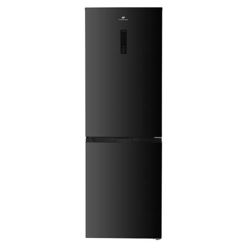 CONTINENTAL EDISON CEFC323NFB Kombi-Kühlschrank-Gefriergerät 323 l No Frost Schwarz, LCD-Türdisplay, 39 dB, Eco/Urlaubsmodus, wechselbare Türanschläge