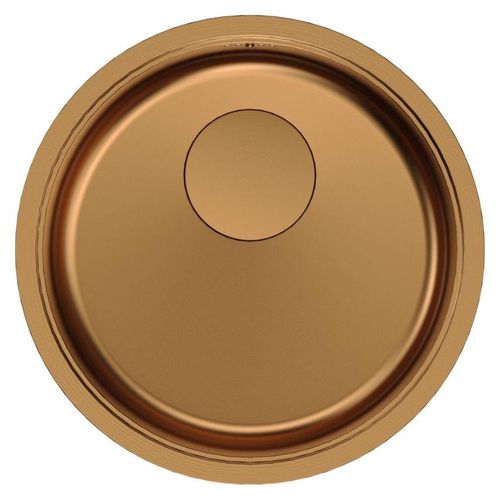 Pure.Sink Rondo, Spüle aus Kupfer, rund, flach, für Unter- und Aufbaubetrieb, 37 cm, Modell PRN38-62