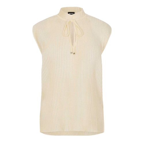Boss Dames/Dames Emalla Geribd Mouwloos Vest Top (Wit)