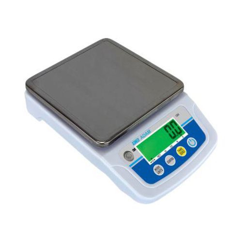 Kompaktwaage Adam CBX 1201, Wägebereich 0,1 g-1,2 kg, tragbar, USB, LC-Display, Netzanschluss/Akku, B 155 x T 255 x H 60 mm, ABS/Edelstahl, grau