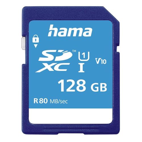 HAMA Speicherkarte "SD Karte, Memory Fast, Class 10 UHS-I", blau (dunkelblau), 128 GB, Speicherkarten
