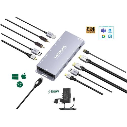 Vivolink VLUSBCHUB3, 3.2 Gen 1 (3.1 Gen 1), USB Typ-C, HDMI-Ausgang, 3840 x 2160 Pixel
