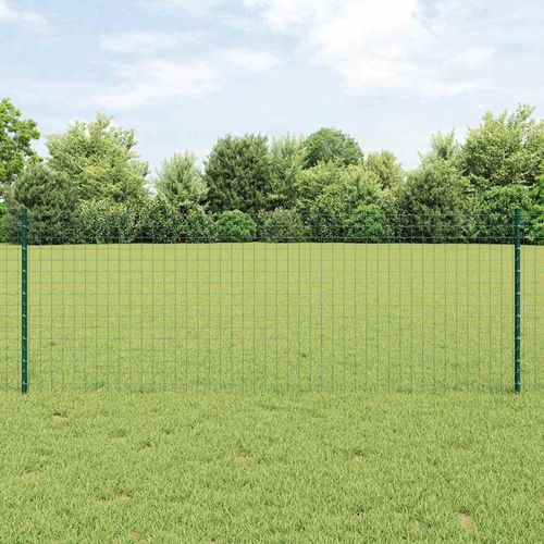 CLORIS Zaun mit Pfosten Grün 0,8 x 25 m Stahl - Metallzäune 671