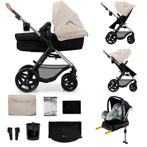 Kombi-Kinderwagen KINDERKRAFT "MOOV 2 4in1 EVA", Kinder, beige (grau), Stahl, Kinderwagen, mit EVA-Rädern