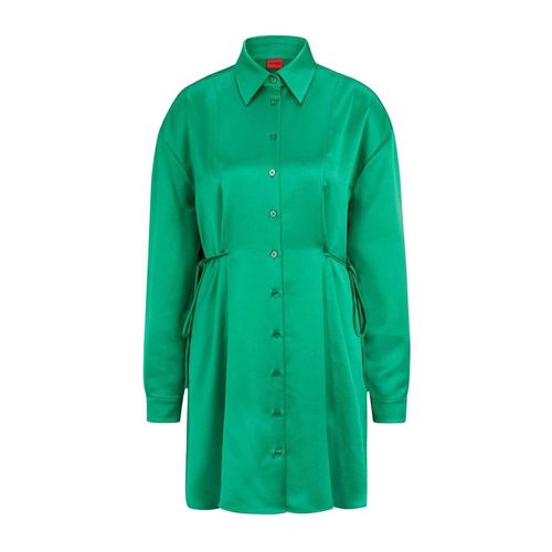 Hugo Dames/Dames Keleste Satijnen Mini Overhemd Jurk (Groen)