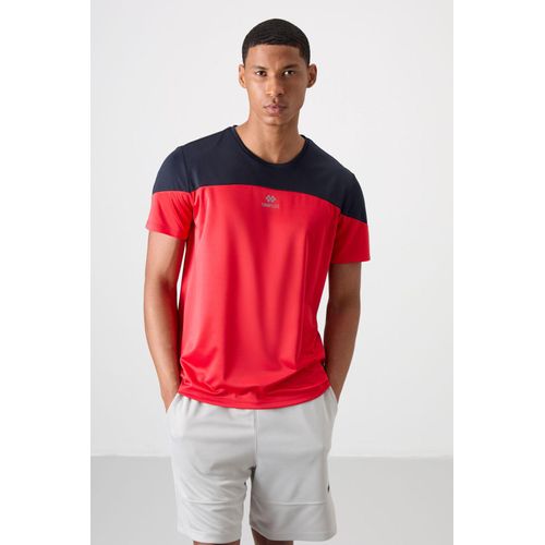 Heren T-shirt met kleurafwisseling en ronde hals