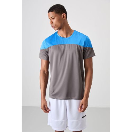 Heren T-shirt met kleurafwisseling en ronde hals