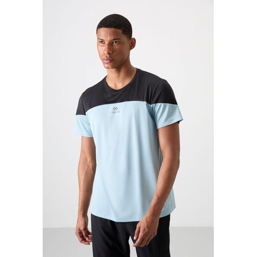 Heren T-shirt met kleurafwisseling en ronde hals
