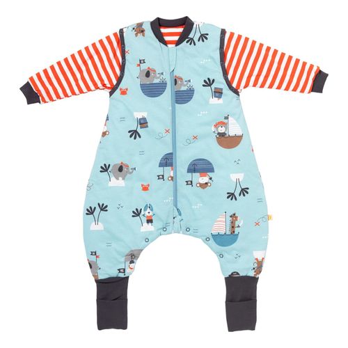 Babyschlafsack SCHLUMMERSACK "Schlafsack mit Füßen 3.5 Tog" Gr. 70, blau (pirat), Schlafsäcke, Baby, L: 70cm, Obermaterial: 100% Baumwolle CO., L:70cm