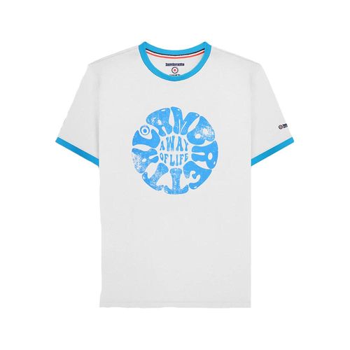Lambretta Heren SS24 Ringer Festival T-Shirt (Wit)