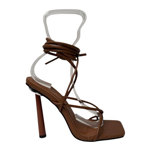 Chic Leren sandalen met naaldhak voor dames (Bruin)