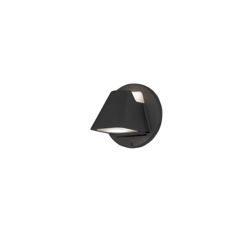 Hild Wandleuchte 2x5W LED schwarz, gefrostetes Glas, dimmbar