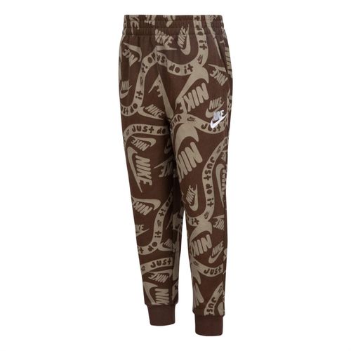 Nike Sportkleding voor kinderen: joggingbroek van clubfleece met logo over het hele oppervlak (Bruin)