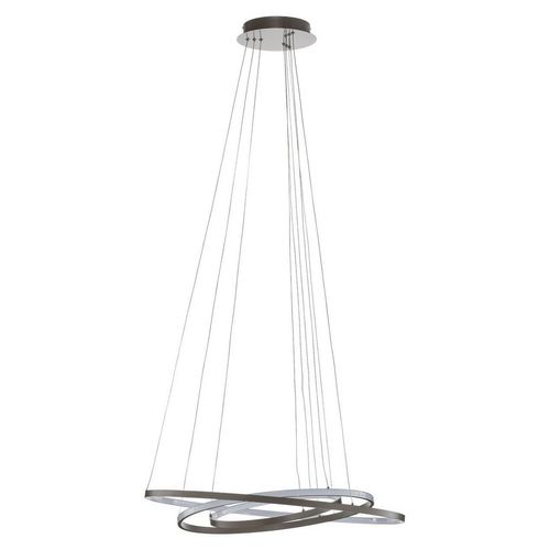 Lucande LED-Pendelleuchte Ezana, nickel, Metall, Ø 80cm