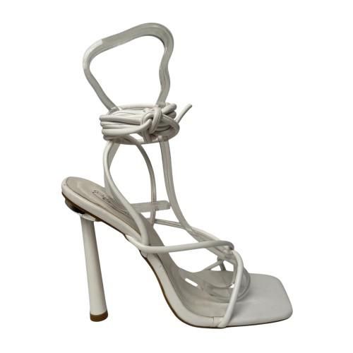Chic Leren sandalen met naaldhak voor dames (Wit)