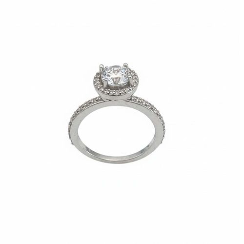 Eternelle Sterring met Halo, 925 Sterling Zilver, BIAN025