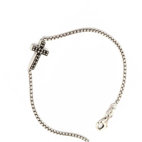 Dames Venetiaanse Kruzifixe Armband 'Zwarte Ziel' in 925 Sterling Zilver BIPU002
