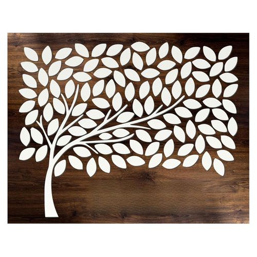 Personalisiertes 3D Gästebuch aus echtem Holz - Baum - Alternative zum Gästebuch - (75x60cm, Eiche Dunkel)