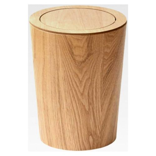 Runder Holz-Mülleimer mit Deckel für Badezimmer, Gästetoilette und Küche