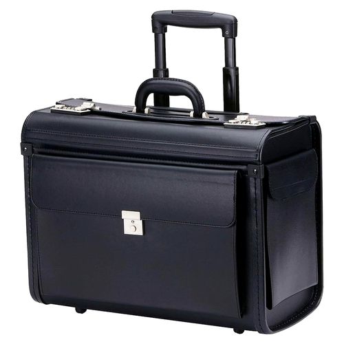 XL Trolley Pilotenkoffer Aktenkoffer schwarz