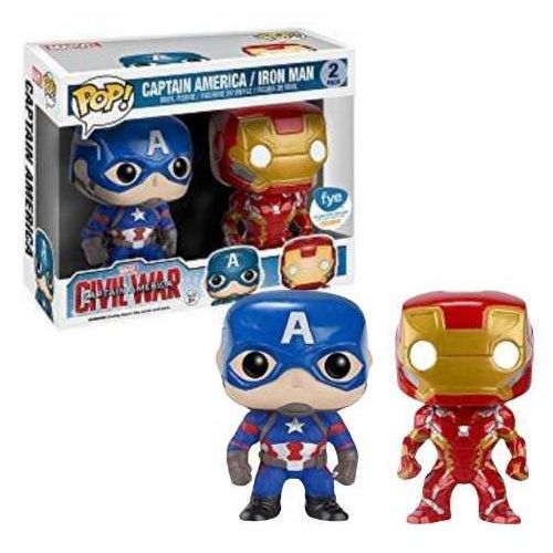 Funko Pop! Marvel: Captain America Civil War - Captain America & Iron Man 2-Pack FYE Exclusive