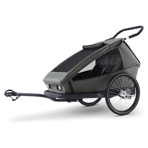 CROOZER Kid Ellma 2in1 Kinderfahrradanhänger inkl. Babysitz - Farbe: Moos Green /Graphite Blue, Farbe:Moss Green