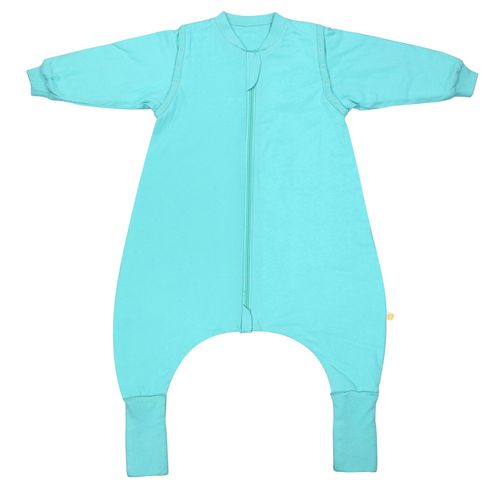 Babyschlafsack SCHLUMMERSACK "Schlafsack mit Füßen 1.0 Tog" Gr. 90, blau (aqua), Schlafsäcke, Baby, L: 90cm, Obermaterial: 100% Baumwolle CO., L:90cm