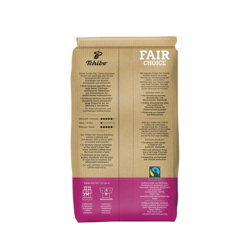 Tchibo - Fair Choice Espresso - 6x 1 kg Ganze Bohne - Intensität: 5/6