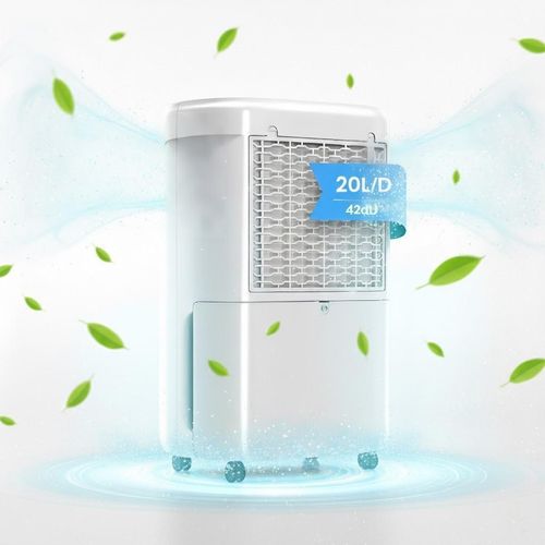 AIORBER Luftentfeuchter 20L/Tag mit Auto-Feuchtigkeitskontrolle, leise ≤42 dB, 4L Tank & Dauerablauf für 40–60 m², Weiß