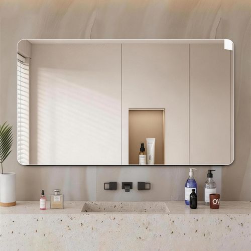 60*100CM Bathroom Vanity Mirror Wall-Mounted Mirror for Bathroom Mirror Frameless R50 rounded corner design