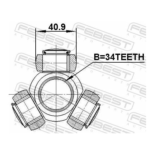 FEBEST Tripodestern, Antriebswelle 2116ge34 für Ford VAG