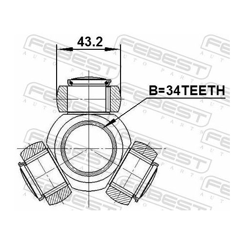 FEBEST Tripodestern, Antriebswelle 1716a4 für Ford VAG Porsche