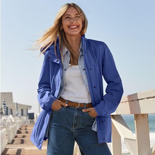 Wasserdichte Regenjacke SQUALL mit Packfach für Damen, Damen, size: regular, Blau, Polyester, by Lands' End