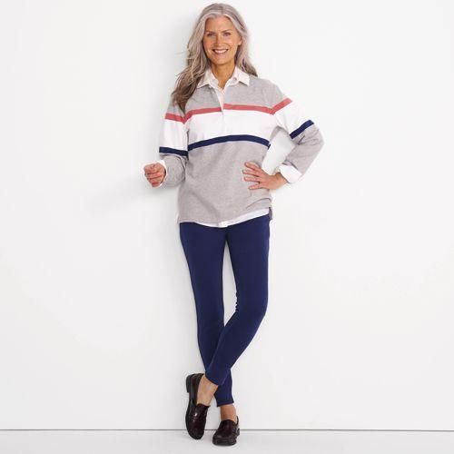 Leggings mit Plüschfutter und Tasche SERIOUS SWEATS für Damen, Damen, size: regular, Blau, Baumwoll-Mischung/Polyester-Mischung, by Lands' End