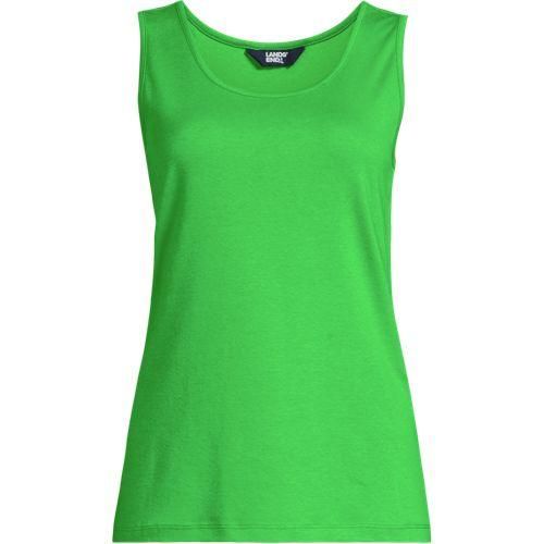 Ärmelloses Top aus Baumwolle für Damen, Damen, size: regular, Grün, Baumwolle, by Lands' End