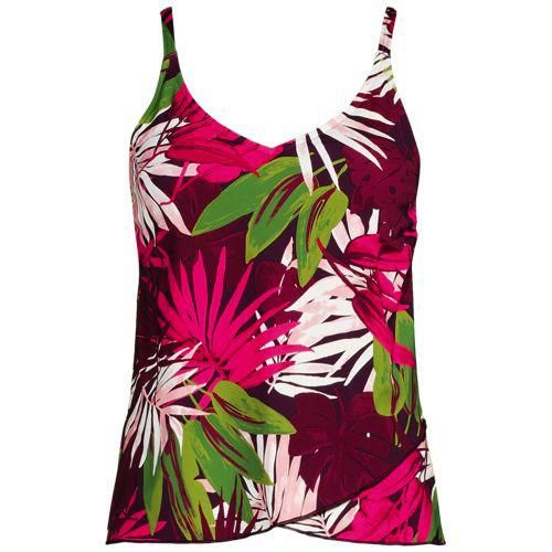 Tankinitop mit Tulpensaum chlorresistent für Damen, Damen, size: regular, Rot, Nylon-Mischung, by Lands' End