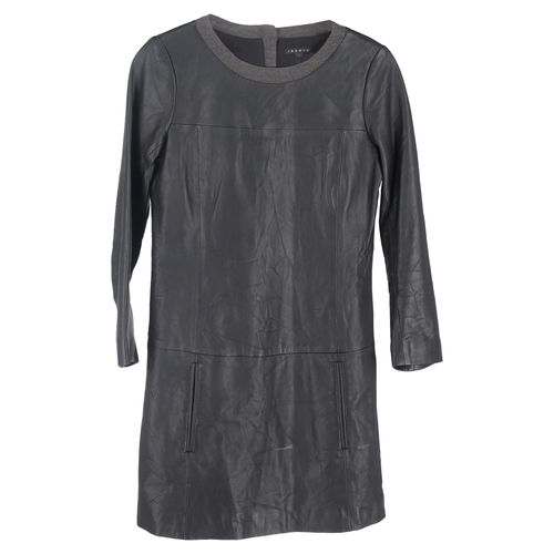 Theory Jeselia mini-jurk met lange mouwen in zwart leer