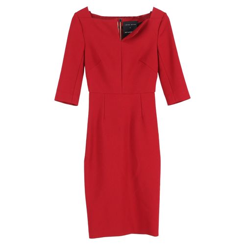 Roland Mouret crêpe midi-jurk in rode viscose