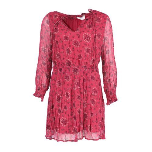 Ba&sh Jurk met doorschijnende mouwen en print in rode viscose