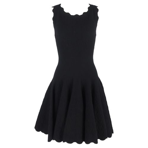Alaïa mini-jurk met geschulpte rand in zwarte wol